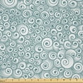 thumbnail image 1 of Ambesonne Abstract Fabric by the Yard Microfiber, Chaotic Curl Swirl Strokes, 2 Yards, Blue Grey Pale Blue, 1 of 4