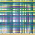 thumbnail image 1 of Ambesonne Abstract Fabric by the Yard Microfiber, Colorful Stripes Plaid, 3 Yards, Purple Sea Blue Yellow, 1 of 2