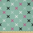 thumbnail image 1 of Ambesonne Abstract Fabric by the Yard Microfiber, Continuous X Shapes Art, 10 Yards, Seafoam and Pale Fuchsia, 1 of 2