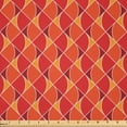 thumbnail image 1 of Ambesonne Abstract Fabric by the Yard Microfiber, Diagonal Vertical Streaks, 2 Yards, Vermilion Maroon and Mustard, 1 of 2