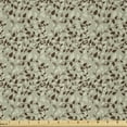 thumbnail image 1 of Ambesonne Abstract Fabric by the Yard Microfiber, Florals Bud Swirls, 5 Yards, Brown and Khaki, 1 of 2