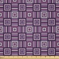 thumbnail image 1 of Ambesonne Abstract Fabric by the Yard Microfiber, Geometric Modern Squares, 1 Yard, Purple and Plum, 1 of 2