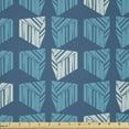 thumbnail image 1 of Ambesonne Abstract Fabric by the Yard Microfiber, Graphic Triangular Layout, 1 Yard, Turquoise Blue, 1 of 2