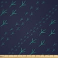 thumbnail image 1 of Ambesonne Abstract Fabric by the Yard Microfiber, Green Bird Footprints Art, 1 Yard, Navy Blue and Teal, 1 of 2