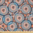 thumbnail image 1 of Ambesonne Abstract Fabric by the Yard Microfiber, Hand Drawn Circles Dashes, 1 Yard, Dark Peach Sky Blue, 1 of 2
