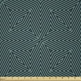 thumbnail image 1 of Ambesonne Abstract Fabric by the Yard Microfiber, Intricate Stripes Pattern, 5 Yards, Dark Blue and Petrol Blue, 1 of 2