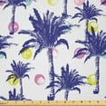 thumbnail image 1 of Ambesonne Abstract Fabric by the Yard Microfiber, Palms and Stroked Rounds, 3 Yards, Dark Lavender Multicolor, 1 of 2