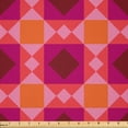thumbnail image 1 of Ambesonne Abstract Fabric by the Yard Microfiber, Retro Geometric Fractal, 1 Yard, Vermilion Magenta, 1 of 2