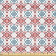 thumbnail image 1 of Ambesonne Abstract Fabric by the Yard Microfiber, Rhombus Style Petals, 10 Yards, Vermilion and Blue, 1 of 2