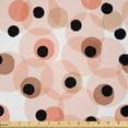 thumbnail image 1 of Ambesonne Abstract Fabric by the Yard Microfiber, Round Intricate Shapes, 2 Yards, Pale Rust Charcoal Grey, 1 of 1