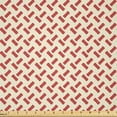 thumbnail image 1 of Ambesonne Abstract Fabric by the Yard Microfiber, Rounded Small Shapes, 3 Yards, Red Cream, 1 of 2