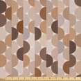 thumbnail image 1 of Ambesonne Abstract Fabric by the Yard Microfiber, Semicircles in Brown Tones, 3 Yards, Taupe Caramel, 1 of 2