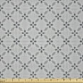 thumbnail image 1 of Ambesonne Abstract Fabric by the Yard Microfiber, Simple Floral Layout, 5 Yards, Charcoal Grey and Pale Grey, 1 of 2