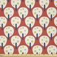 thumbnail image 1 of Ambesonne Abstract Fabric by the Yard Microfiber, Simple Fruit Trees, 5 Yards, Salmon Champagne, 1 of 2