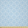 thumbnail image 1 of Ambesonne Abstract Fabric by the Yard Microfiber, Simplified Dots Stripes, 1 Yard, Pale Azure Blue and White, 1 of 2