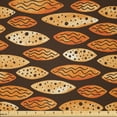 thumbnail image 1 of Ambesonne Abstract Fabric by the Yard Microfiber, Spots Waves Elliptic, 2 Yards, Orange Brown, 1 of 2