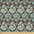 thumbnail image 1 of Ambesonne Abstract Fabric by the Yard Microfiber, Swirled Raindrops, 2 Yards, Mint Green Seafoam Brown, 1 of 4