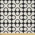 thumbnail image 1 of Ambesonne Abstract Fabric by the Yard Microfiber, Symmetric Rounded Squares, 2 Yards, Dark Grey and Eggshell, 1 of 1
