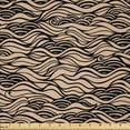 thumbnail image 1 of Ambesonne Abstract Fabric by the Yard Microfiber, Tangled Swirl Waves Art, 2 Yards, Peach and Charcoal Grey, 1 of 2