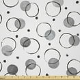 thumbnail image 1 of Ambesonne Abstract Fabric by the Yard Microfiber, Watercolor Paint Blots, 3 Yards, Blue Grey Charcoal Grey, 1 of 2