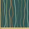 thumbnail image 1 of Ambesonne Abstract Fabric by the Yard, Minimalist Wavy Stripes, 10 Yards, Dark Teal Maroon Marigold, 1 of 5