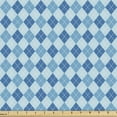 thumbnail image 1 of Ambesonne Abstract Fabric by the Yard Upholstery, Checkered Inspired Design, 3 Yards, Blue and Dark Turquoise, 1 of 5