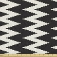 thumbnail image 1 of Ambesonne Abstract Fabric by the Yard Upholstery, Classic Zigzags Pattern, 2 Yards, Dark Grey Eggshell, 1 of 5