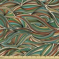 thumbnail image 1 of Ambesonne Abstract Fabric by the Yard Upholstery, Colorful Swirled Lines, 1 Yard, Multicolor, 1 of 5