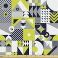 thumbnail image 1 of Ambesonne Abstract Fabric by the Yard Upholstery, Contemporary Mosaic, 1 Yard, Yellow Green, 1 of 5