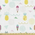thumbnail image 1 of Ambesonne Abstract Fabric by the Yard Upholstery, Ice Cream Pineapple, 1 Yard, Multicolor, 1 of 5