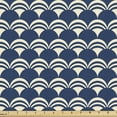 thumbnail image 1 of Ambesonne Abstract Fabric by the Yard Upholstery, Japanese Folk Semicircles, 10 Yards, Night Blue Eggshell, 1 of 5