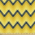 thumbnail image 1 of Ambesonne Abstract Fabric by the Yard Upholstery, Modern Altered Chevron, 5 Yards, Night Blue Mustard, 1 of 5