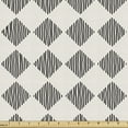 thumbnail image 1 of Ambesonne Abstract Fabric by the Yard Upholstery, Modern Stripes in Squares, 1 Yard, Dark Brown Eggshell, 1 of 5
