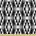 thumbnail image 1 of Ambesonne Abstract Fabric by the Yard Upholstery, Monochrome Rhombuses Art, 10 Yards, White and Charcoal Grey, 1 of 5