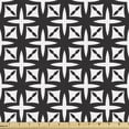 thumbnail image 1 of Ambesonne Abstract Fabric by the Yard Upholstery, Monochrome Tetragonal Art, 2 Yards, Black and Off White, 1 of 5