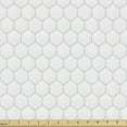 thumbnail image 1 of Ambesonne Abstract Fabric by the Yard Upholstery, Muted Colors Hexagon Check, 1 Yard, Pale Grey White, 1 of 5
