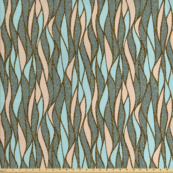 Ambesonne Abstract Fabric by the Yard Upholstery, Pastel Vertical Wave, 3 Yards, Multicolor