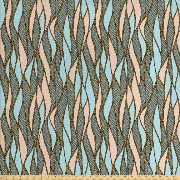 Ambesonne Abstract Fabric by the Yard Upholstery, Pastel Vertical Wave, 3 Yards, Multicolor