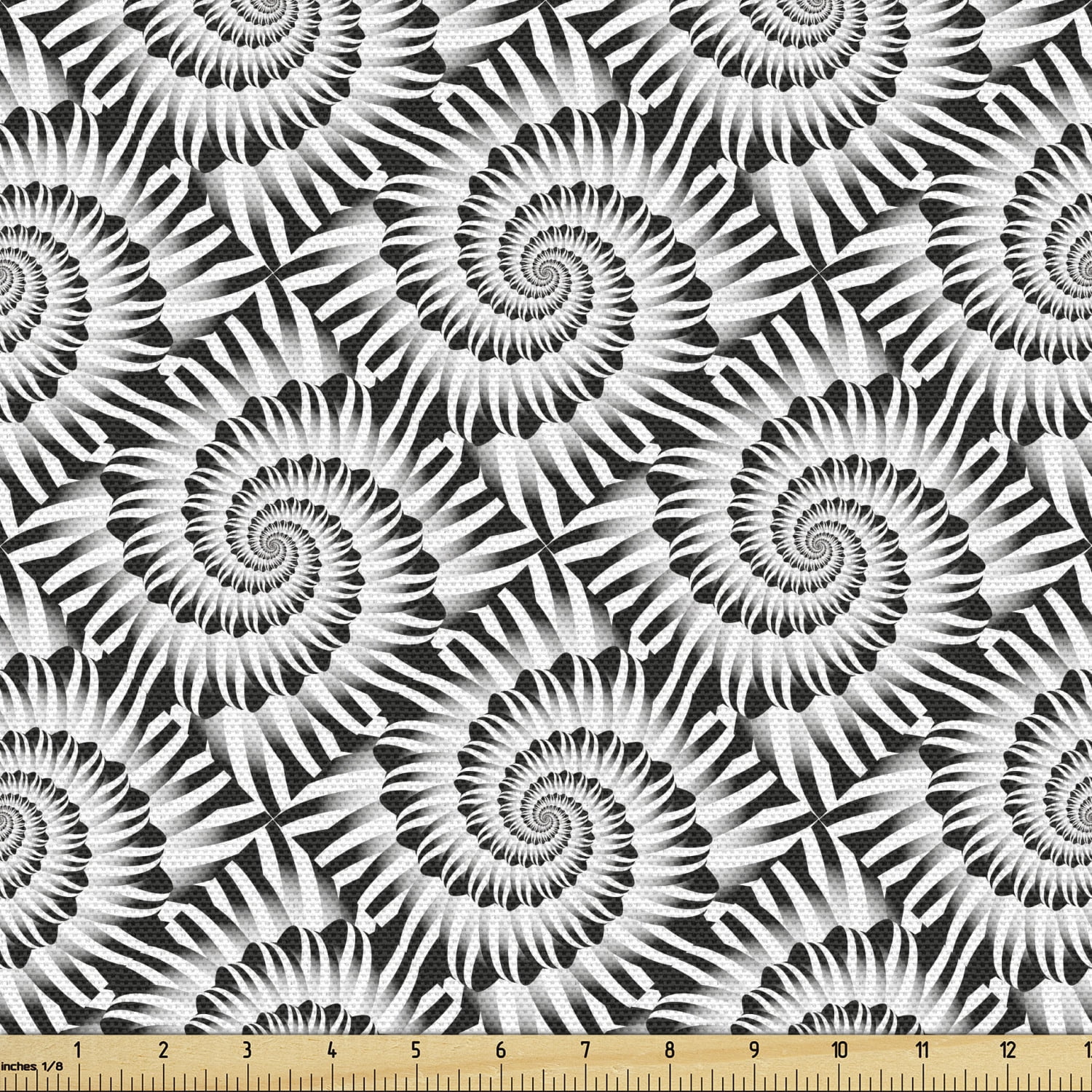 Ambesonne Abstract Fabric by the Yard Upholstery, Psychedelic Spiral ...