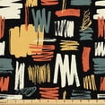 thumbnail image 1 of Ambesonne Abstract Fabric by the Yard Upholstery, Red Blue Brush Strokes Art, 2 Yards, Pale Vermilion and Mustard, 1 of 5