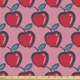 thumbnail image 1 of Ambesonne Abstract Fabric by the Yard Upholstery, Repetitive Apples Art, 5 Yards, Pastel Pink and Dark Coral, 1 of 5