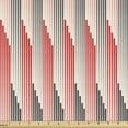 thumbnail image 1 of Ambesonne Abstract Fabric by the Yard Upholstery, Retro Bicolor Striped, 1 Yard, Grey and Scarlet, 1 of 5
