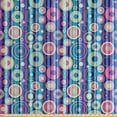 thumbnail image 1 of Ambesonne Abstract Fabric by the Yard Upholstery, Stripes Circles Party, 2 Yards, Multicolor, 1 of 4