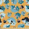thumbnail image 1 of Ambesonne Abstract Fabric by the Yard Upholstery, Surreal Quirky Shapes Art, 1 Yard, Apricot Sea Blue and Coral, 1 of 5