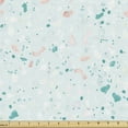 thumbnail image 1 of Ambesonne Abstract Fabric by the Yard Upholstery, Terrazzo Mosaic Ornament, 5 Yards, Seafoam Blush and Teal, 1 of 5