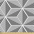 thumbnail image 1 of Ambesonne Abstract Fabric by the Yard Upholstery, Triangular Shapes Stripes, 10 Yards, Dark Grey and White, 1 of 5