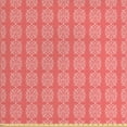 thumbnail image 1 of Ambesonne Abstract Fabric by the Yard Upholstery, Vertical Flowers Motif, 5 Yards, Coral and White, 1 of 4