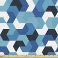 thumbnail image 1 of Ambesonne Abstract Fabric by the Yard Upholstery, Vintage Mid Century Modern, 2 Yards, Seafoam Blue and White, 1 of 5