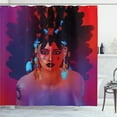 thumbnail image 1 of Ambesonne Abstract Face Shower Curtain, Colorful Lady Scene, 69"Wx75"L, Raspberry Scarlet Purple, 1 of 4