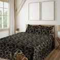 thumbnail image 1 of Ambesonne Abstract Fitted & Flat Sheet with Sham 3 Pcs Set, Motifs in Earthy Colors, Twin, Black Umber Taupe, 1 of 1